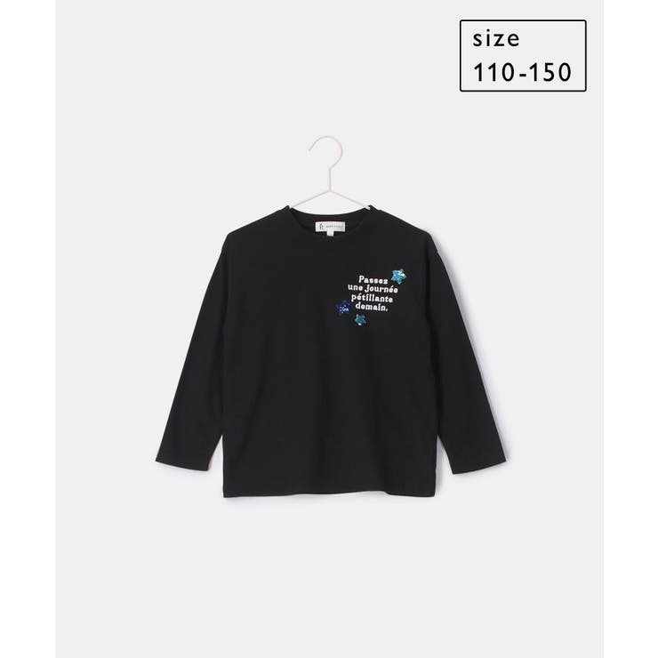 ブラック(01) | 【KIDS】UNISEXきらきらスパンコールロングTシャツ | ROPE' PICNIC【KIDS】