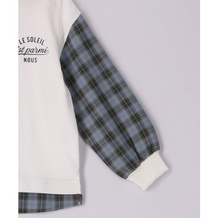 【KIDS】ユニセックス袖チェック柄ドッキングロングTシャツ | ROPE' PICNIC【KIDS】 | 詳細画像11 