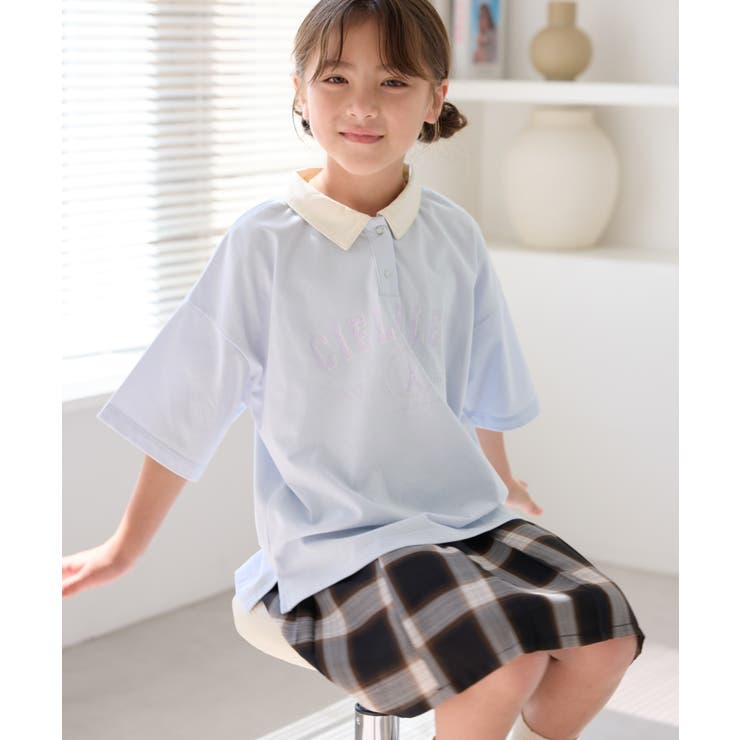 サックス(48) | 【接触冷感・吸水速乾】【UNISEX】衿付きカレッジトップス | ROPE' PICNIC【KIDS】