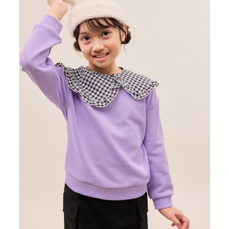 【KIDS/キッズ】ギンガムチェック付け襟裏毛トップス | ROPE' PICNIC【KIDS】 | 詳細画像13 