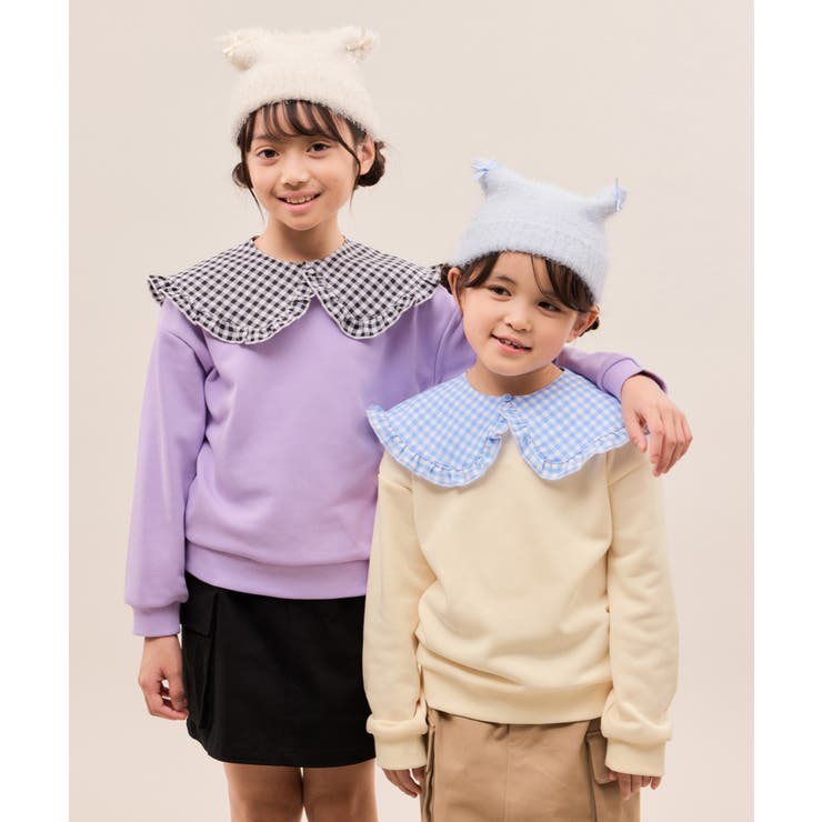 【KIDS/キッズ】ギンガムチェック付け襟裏毛トップス | ROPE' PICNIC【KIDS】 | 詳細画像4 