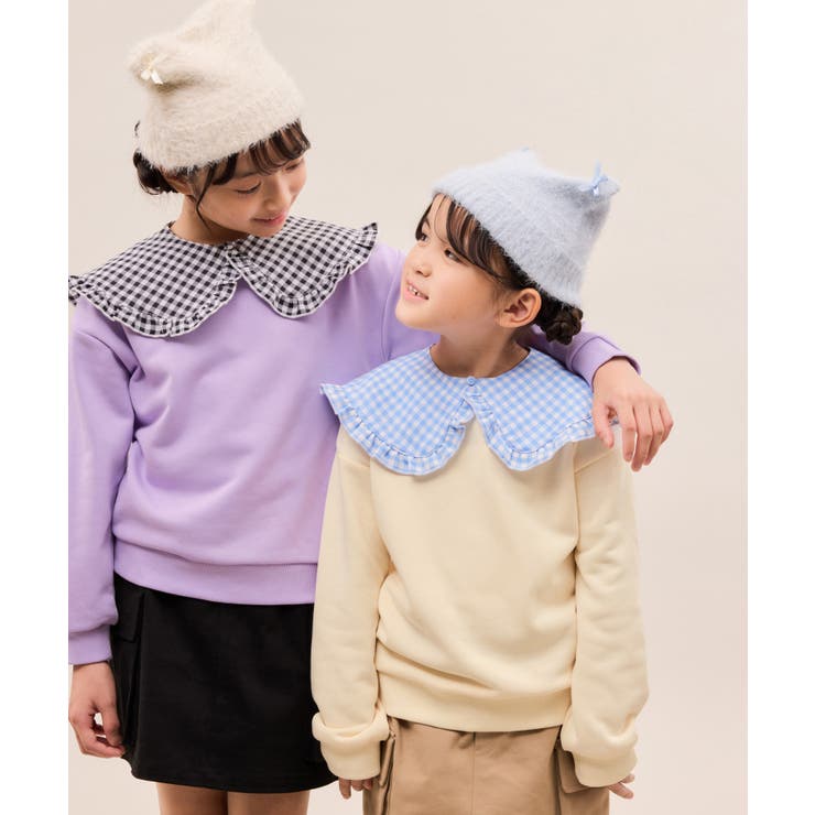 【KIDS/キッズ】ギンガムチェック付け襟裏毛トップス | ROPE' PICNIC【KIDS】 | 詳細画像5 