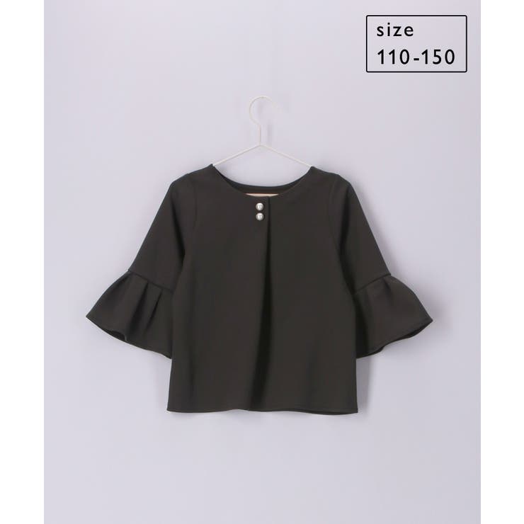 チャコール(06) | 【KIDS】2WAY・リンクコーデ/ジョーゼットパールボタン付きトップス | ROPE' PICNIC【KIDS】