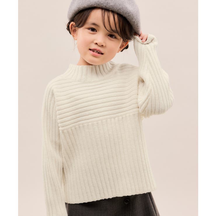 【KIDS キッズ】もちもちリブ切り替えニットプルオーバー イージーケア | ROPE' PICNIC【KIDS】 | 詳細画像1 