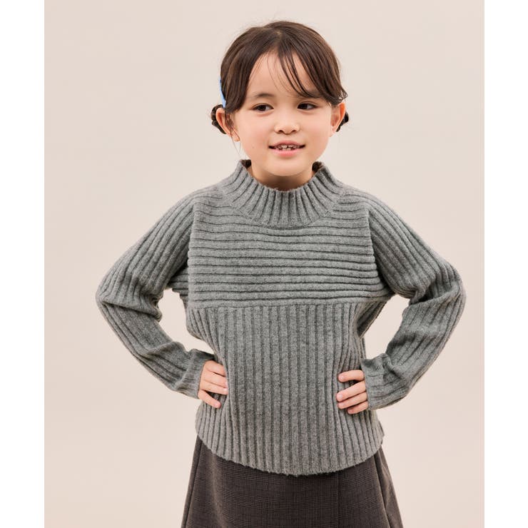 【KIDS キッズ】もちもちリブ切り替えニットプルオーバー イージーケア | ROPE' PICNIC【KIDS】 | 詳細画像5 