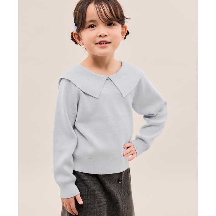 サックス(48) | マシュマロニットリボンカラートップス イージーケア リンクコーデ | ROPE' PICNIC【KIDS】