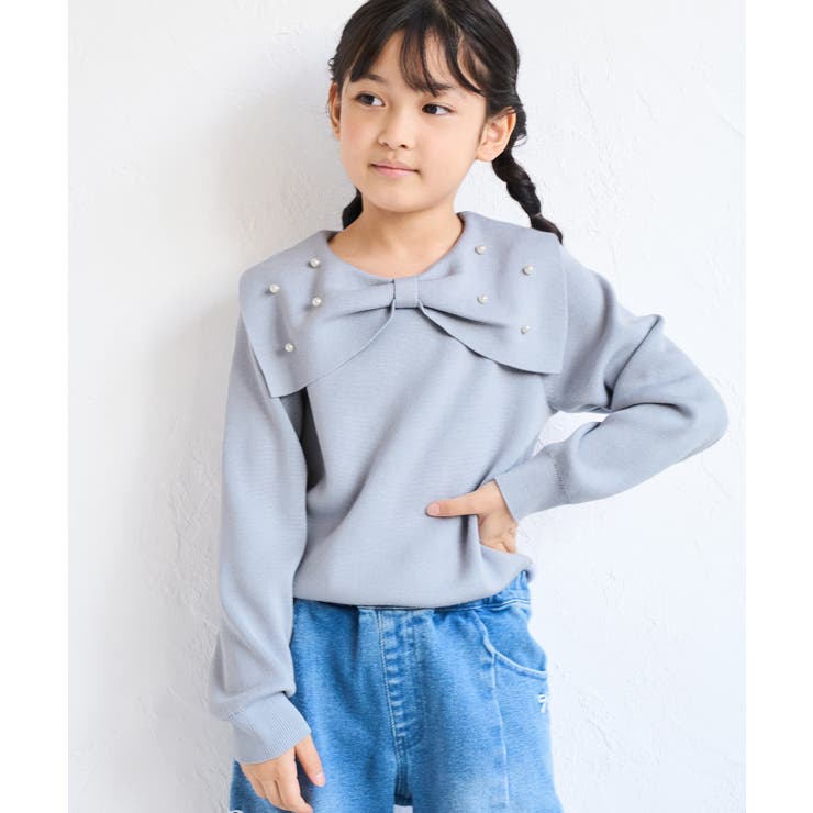 【KIDS キッズ】マシュマロニット パールリボンカラープルオーバー | ROPE' PICNIC【KIDS】 | 詳細画像13 