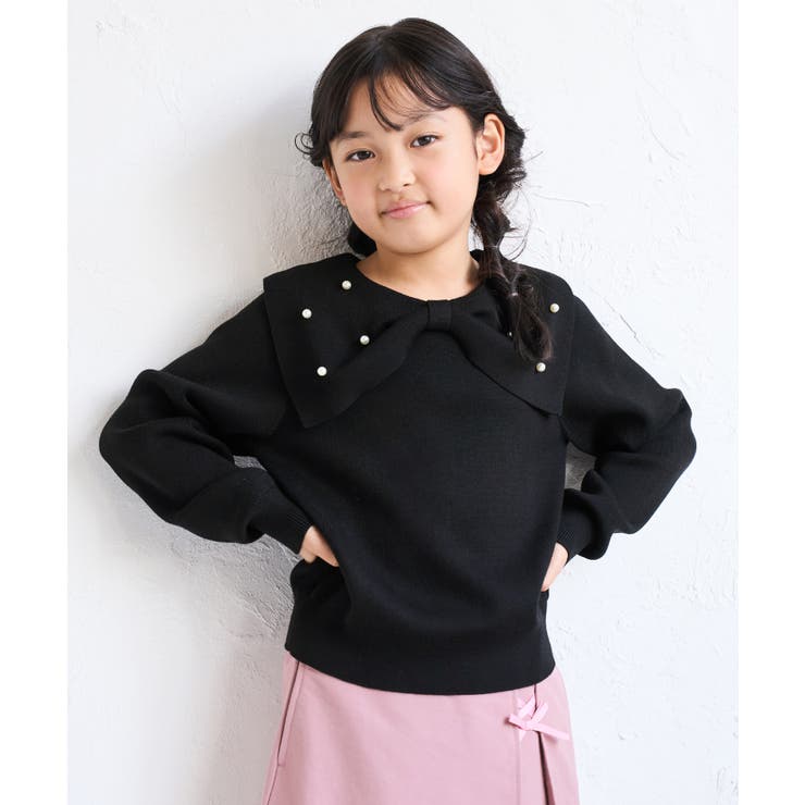 【KIDS キッズ】マシュマロニット パールリボンカラープルオーバー | ROPE' PICNIC【KIDS】 | 詳細画像4 