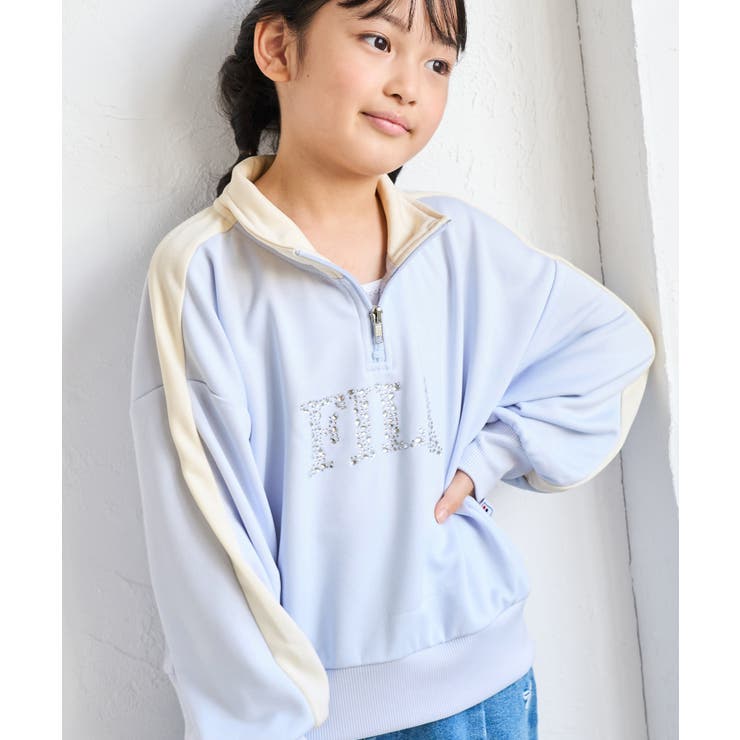 サックス(48) | 【KIDS キッズ】【FILA フィラ別注】ハーフジップ配色スウェットプルオーバ… | ROPE' PICNIC【KIDS】