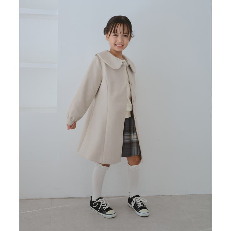 【KIDS/キッズ】ビジューボタン衿つきAラインコート/リンクコーデ | ROPE' PICNIC【KIDS】 | 詳細画像2 