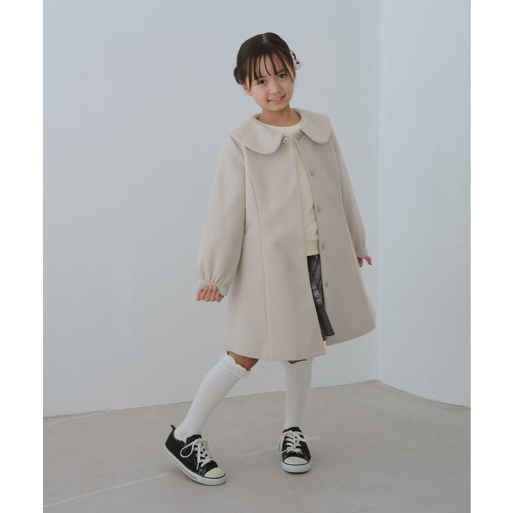 【KIDS/キッズ】ビジューボタン衿つきAラインコート/リンクコーデ | ROPE' PICNIC【KIDS】 | 詳細画像3 