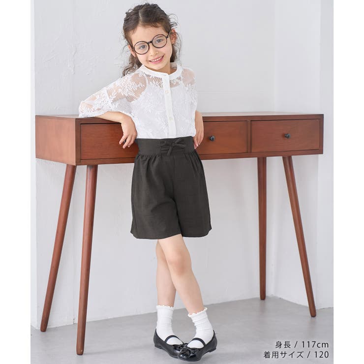 【KIDS】リンクコーデ/麻調編み上げキュロットパンツ | ROPE' PICNIC【KIDS】 | 詳細画像2 
