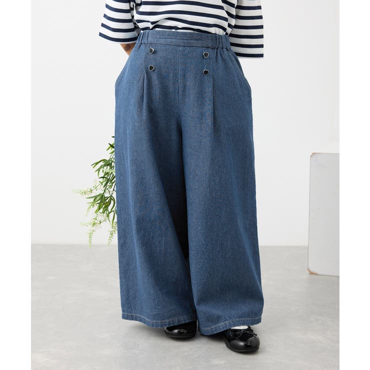 【KIDS】ハートボタンデニムワイドパンツ | ROPE' PICNIC【KIDS】 | 詳細画像8