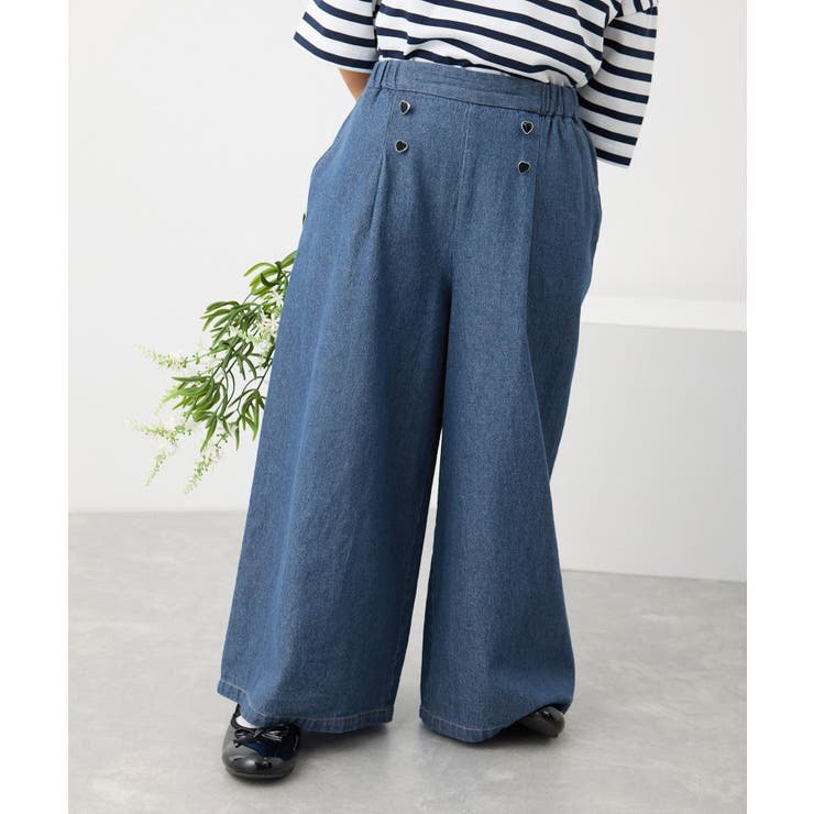 【KIDS】ハートボタンデニムワイドパンツ | ROPE' PICNIC【KIDS】 | 詳細画像9