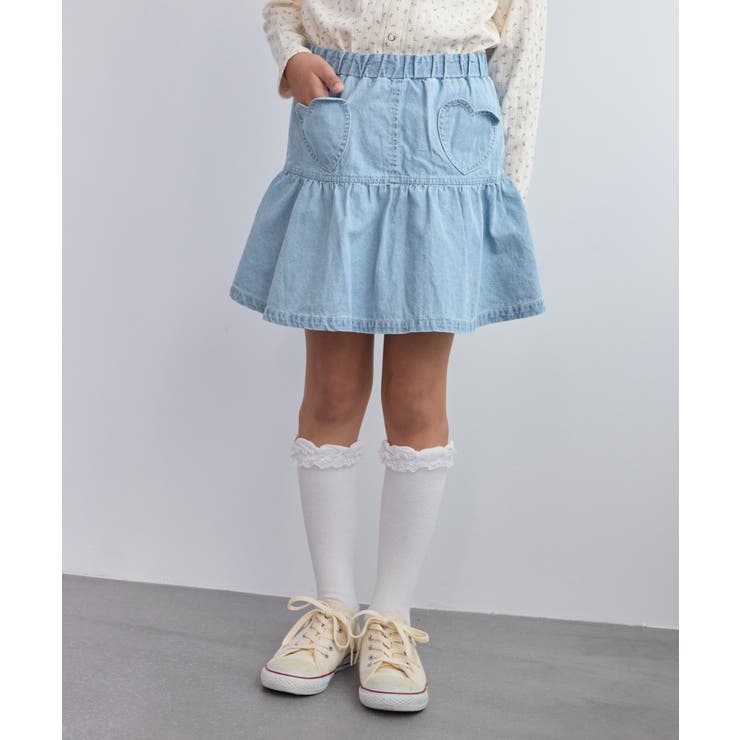 【KIDS/キッズ】インパンツ付きハートポケットデニムスカート | ROPE' PICNIC【KIDS】 | 詳細画像3 