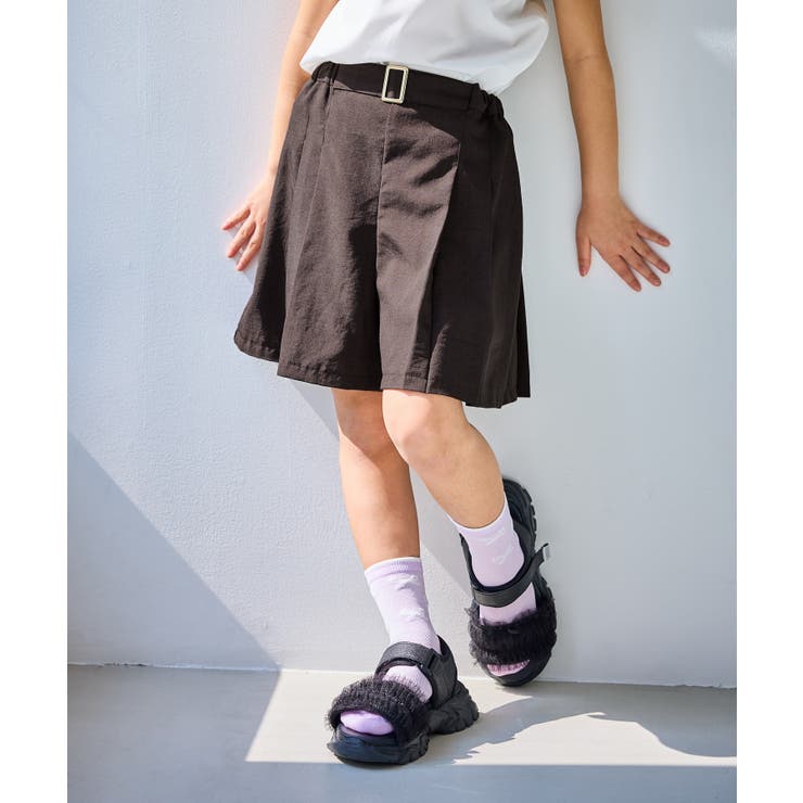 【KIDS キッズ】エアリーリネンライクベルト付きキュロット UVカット | ROPE' PICNIC【KIDS】 | 詳細画像7 