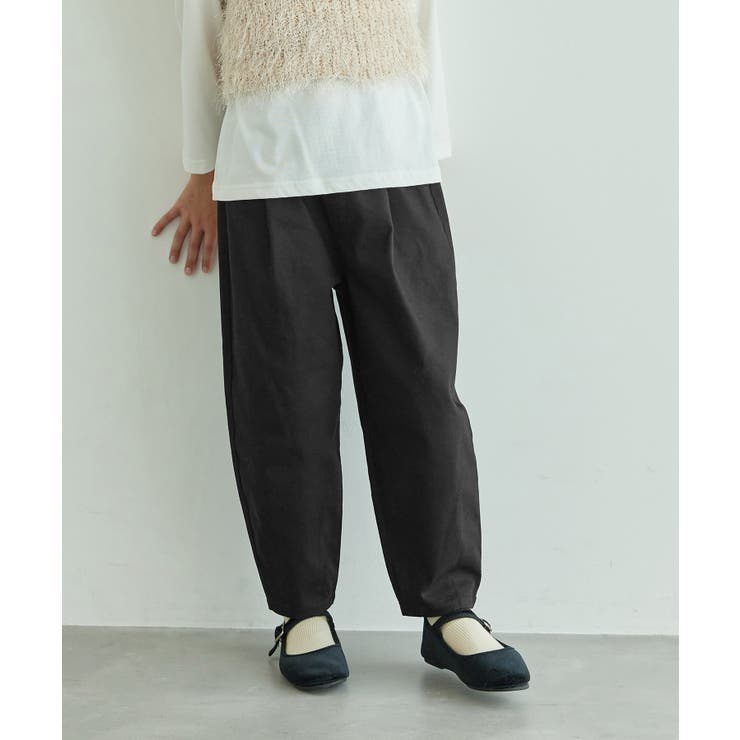 ブラック(01) | 【KIDS】ストレッチツイルバレルパンツ/WEB限定サイズ:110cm | ROPE' PICNIC【KIDS】