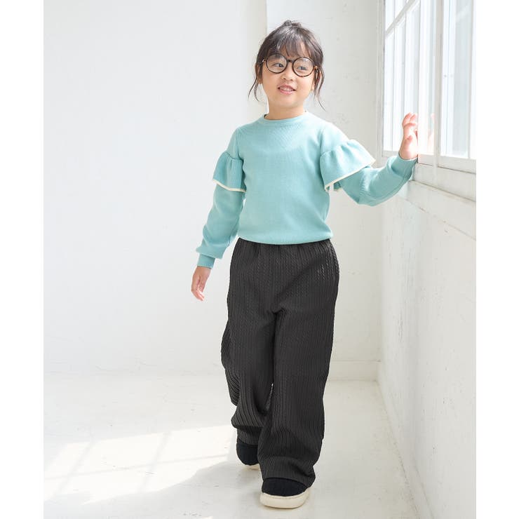 【KIDS】裏ベロアケーブルワイドパンツ | ROPE' PICNIC【KIDS】 | 詳細画像4 