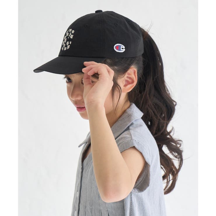 ブラック(01) | 【KIDS キッズ】【Champion チャンピオン別注】フラワーロゴキャップ | ROPE' PICNIC【KIDS】