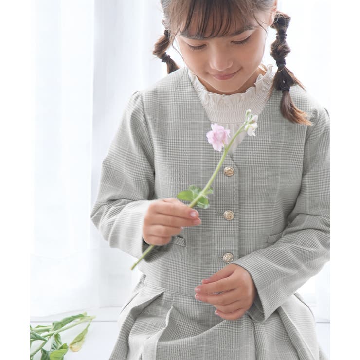 ライトグレー(08) | 【KIDS】セレモニーにも・セットアップ対応/ノーカラージャケット | ROPE' PICNIC【KIDS】