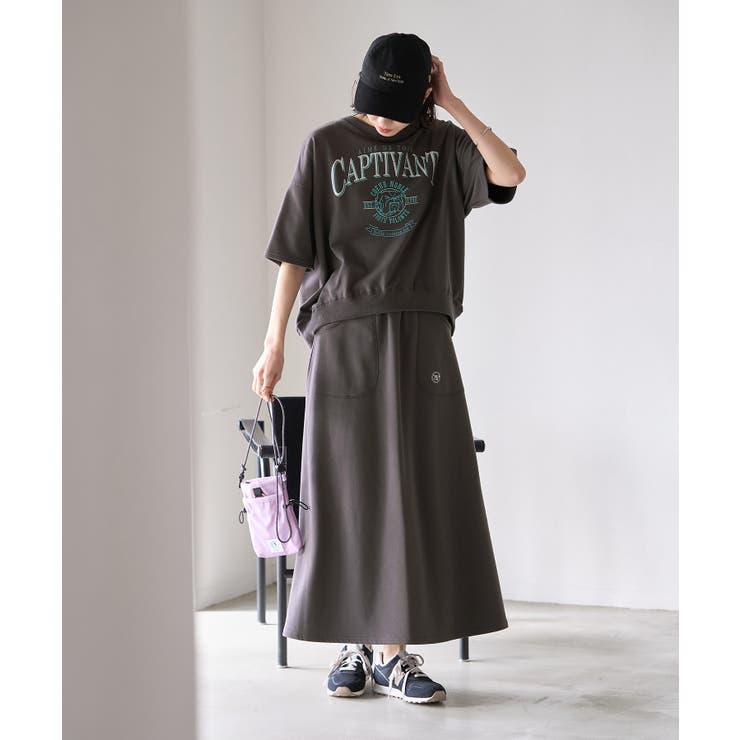 セットアップ対応/ミニ裏毛ワンポイント刺繍入りスカート | ROPE' PICNIC | 詳細画像3 