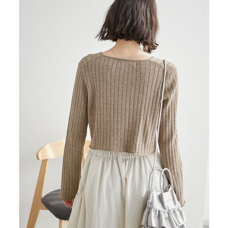 フロントジップショート丈メランジニットプルオーバー | ROPE' PICNIC | 詳細画像13 