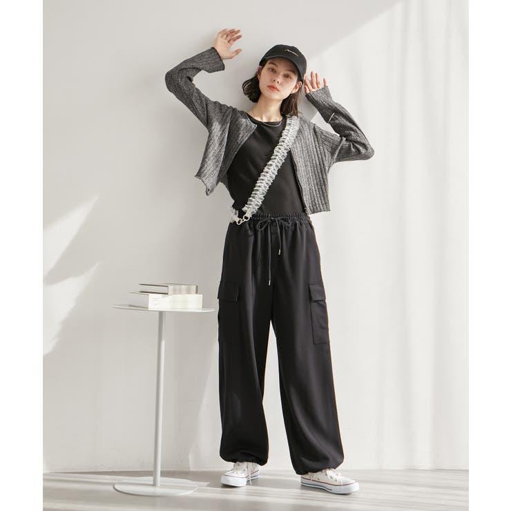 フロントジップショート丈メランジニットプルオーバー | ROPE' PICNIC | 詳細画像3 