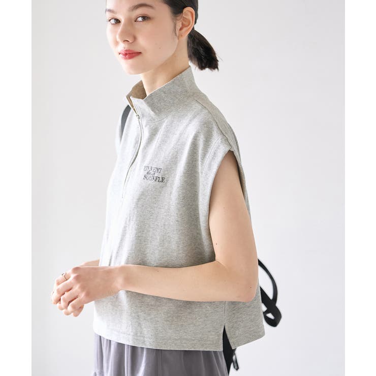 ライトグレー(08) | セットアップ対応/ロゴ刺繍ハーフジッププルオーバー | ROPE' PICNIC