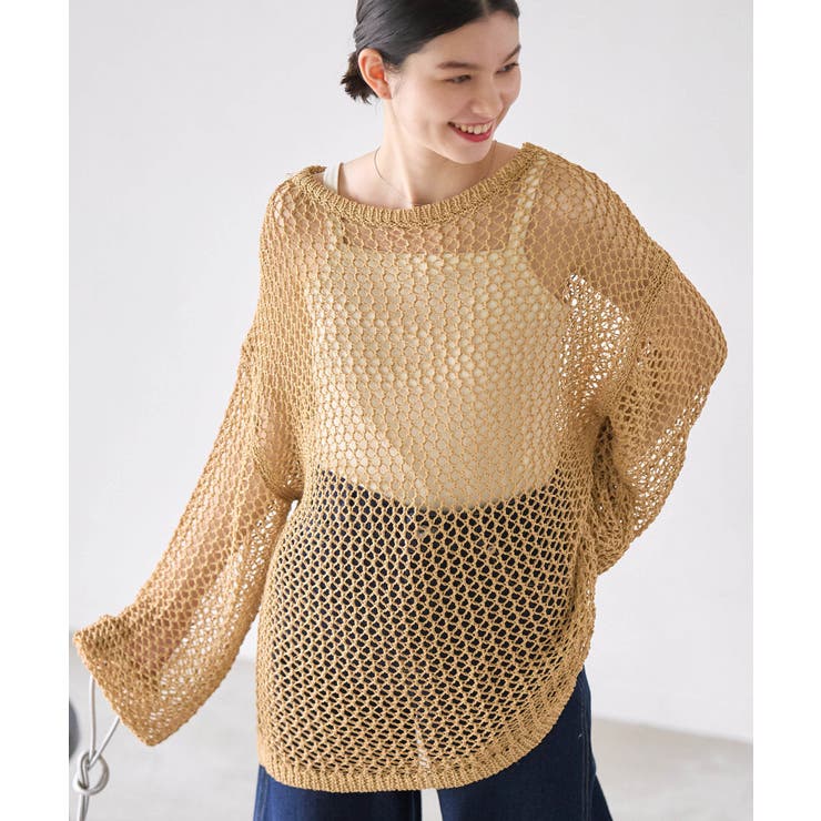 キャメル(25) | メッシュニットトップス | ROPE' PICNIC