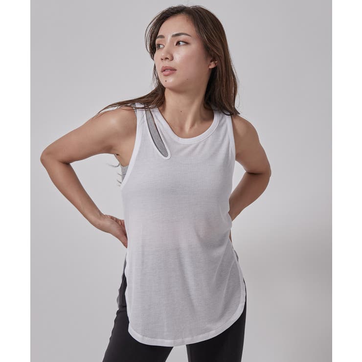 ホワイト(10)】alo Ribbed Peak  Tank[品番：NGOW0035422]｜NERGY（ナージー）のレディースファッション通販｜SHOPLIST（ショップリスト）