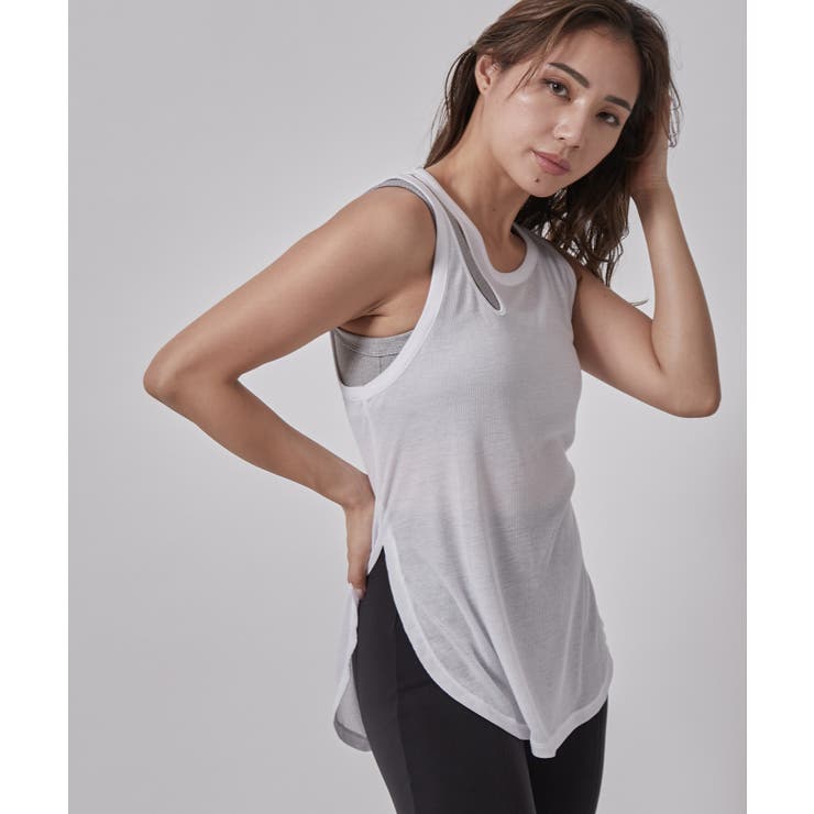 ホワイト(10)】alo Ribbed Peak Tank[品番：NGOW0035422]｜NERGY