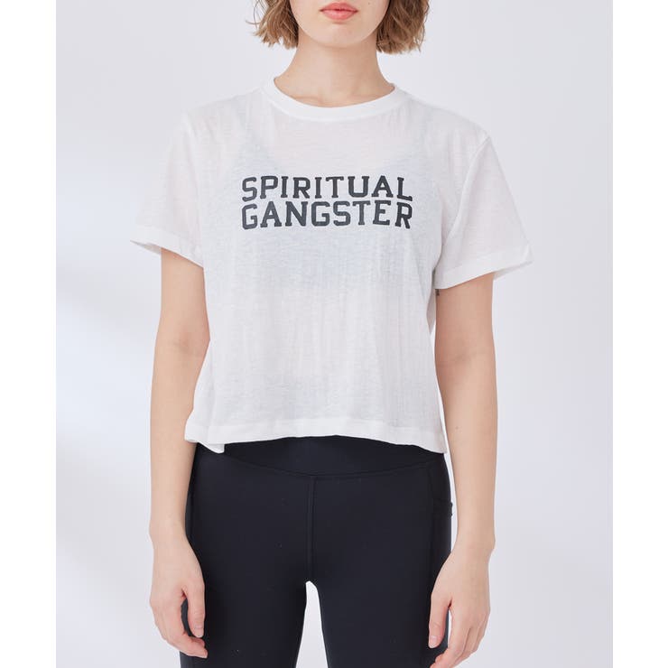 SPIRITUAL GANGSTER】クロップド丈ロゴTシャツ[品番：NGOW0041190