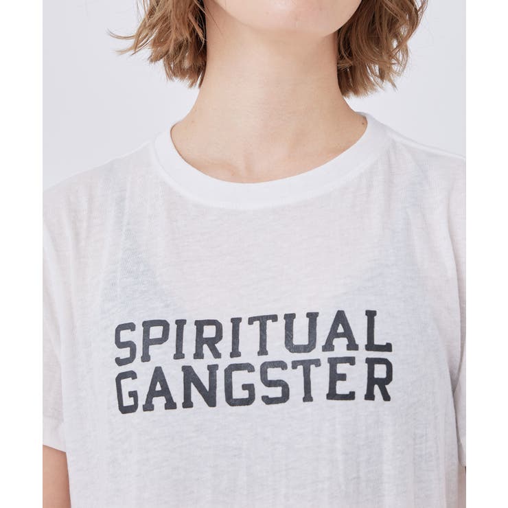 SPIRITUAL GANGSTER】クロップド丈ロゴTシャツ[品番：NGOW0041190