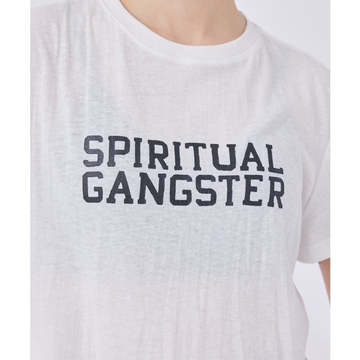 SPIRITUAL GANGSTER】クロップド丈ロゴTシャツ[品番：NGOW0041190