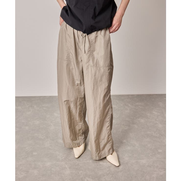 UV＆撥水】ナイロンギャザーワイドパンツ[品番：NGOW0047716]｜NERGY  