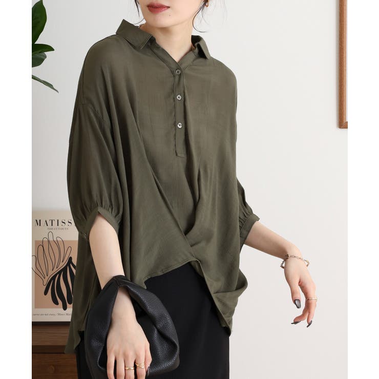 スラブタケノコタックブラウス | JungleJalopy | 詳細画像8 