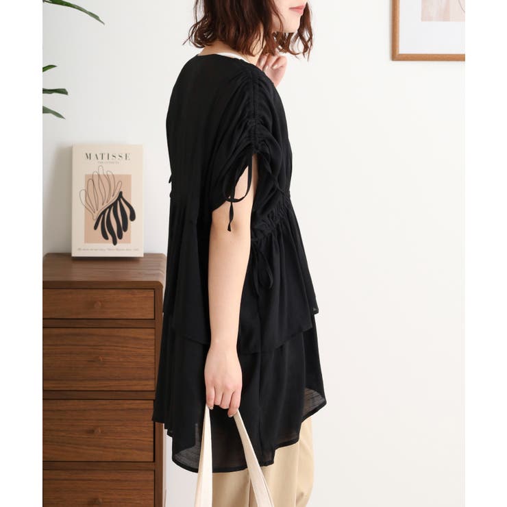 スラブドロストギャザーデザインブラウス | JungleJalopy | 詳細画像19 