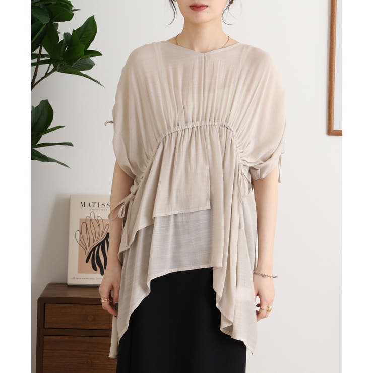 スラブドロストギャザーデザインブラウス | JungleJalopy | 詳細画像22 