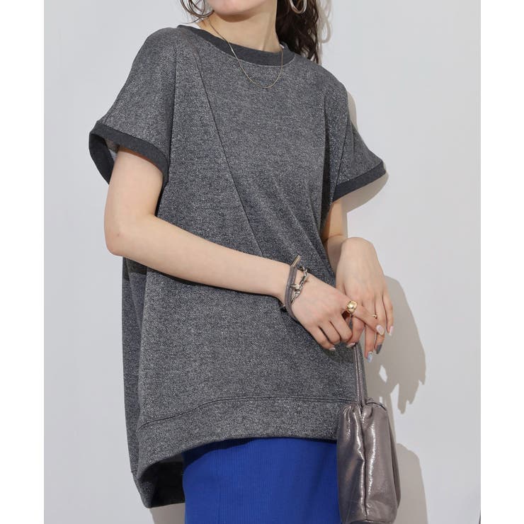 ラメ混裏毛デザインフレンチスリーブプルオーバートップス | JungleJalopy | 詳細画像14 