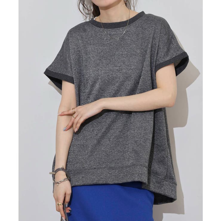 ラメ混裏毛デザインフレンチスリーブプルオーバートップス | JungleJalopy | 詳細画像3 