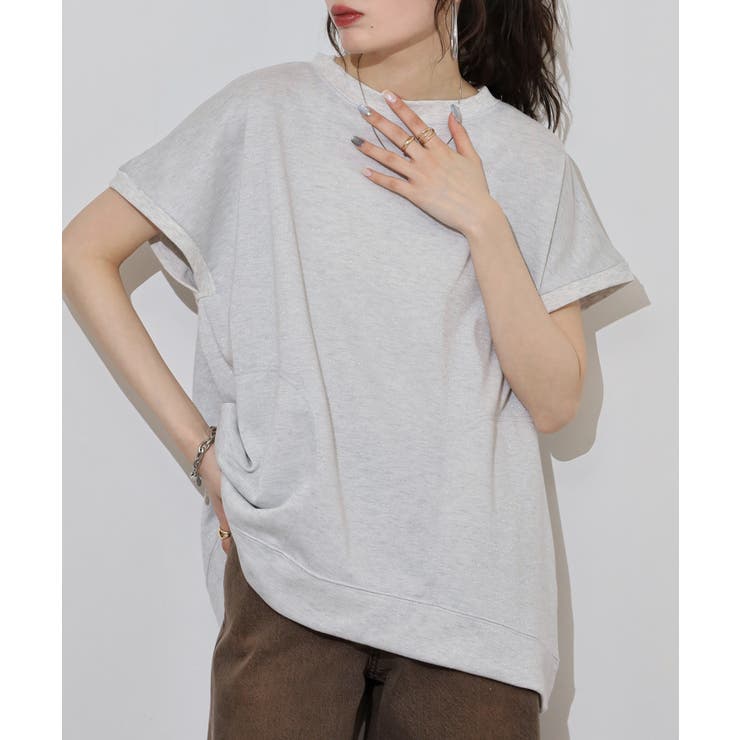 ラメ混裏毛デザインフレンチスリーブプルオーバートップス | JungleJalopy | 詳細画像5 