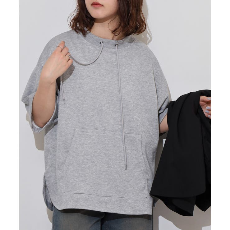 ラメ混裏毛デザインラウンドヘムオーバーサイズトップス | JungleJalopy | 詳細画像10 