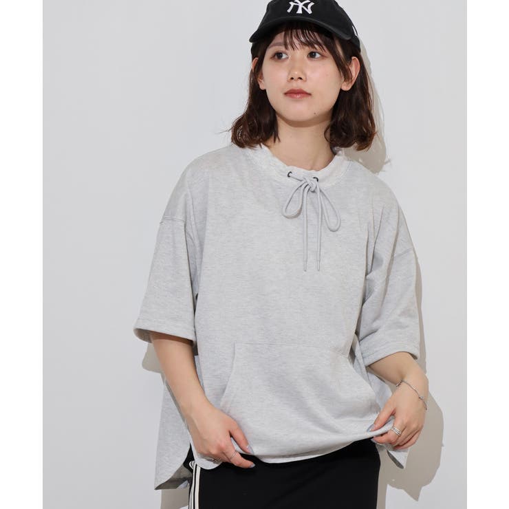 ラメ混裏毛デザインラウンドヘムオーバーサイズトップス | JungleJalopy | 詳細画像12 