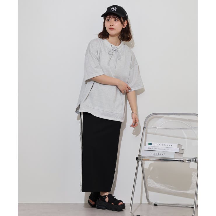 ラメ混裏毛デザインラウンドヘムオーバーサイズトップス | JungleJalopy | 詳細画像15 