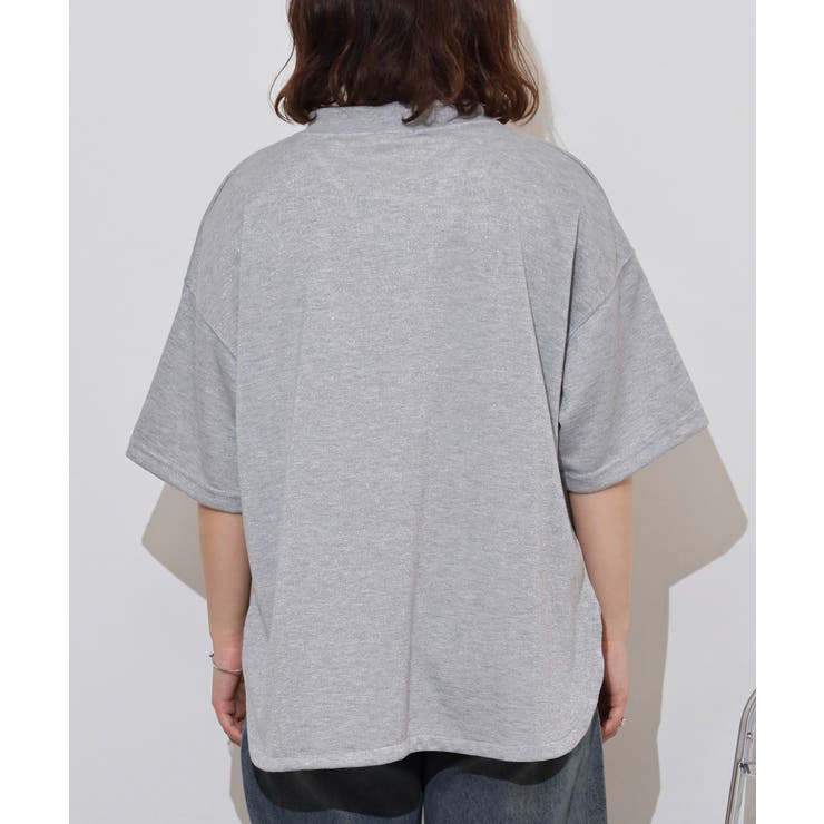 ラメ混裏毛デザインラウンドヘムオーバーサイズトップス | JungleJalopy | 詳細画像18 