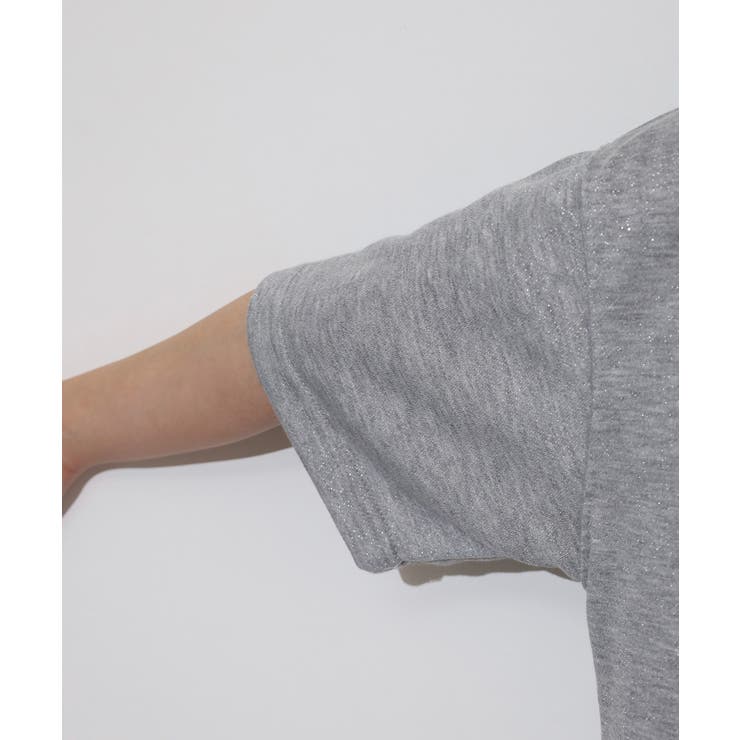 ラメ混裏毛デザインラウンドヘムオーバーサイズトップス | JungleJalopy | 詳細画像21 