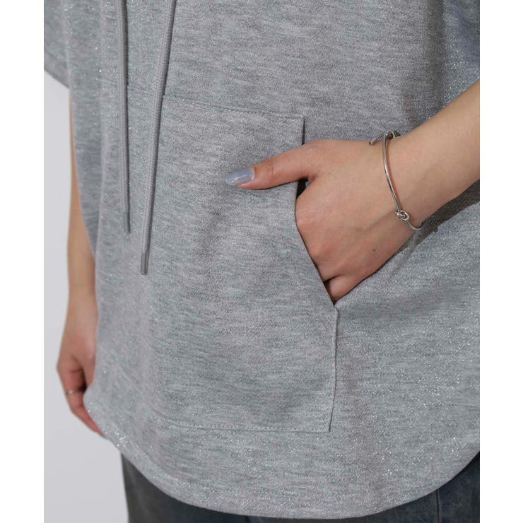 ラメ混裏毛デザインラウンドヘムオーバーサイズトップス | JungleJalopy | 詳細画像22 