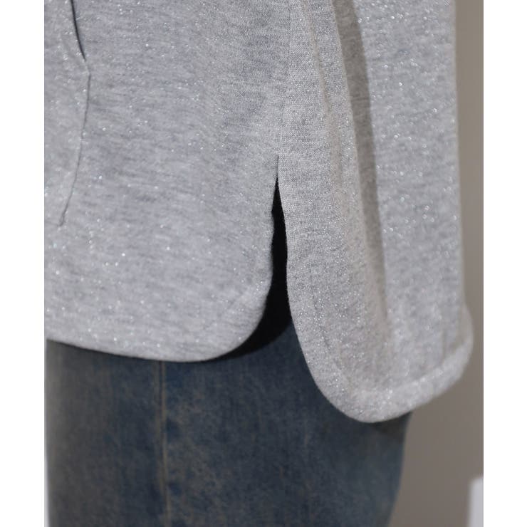 ラメ混裏毛デザインラウンドヘムオーバーサイズトップス | JungleJalopy | 詳細画像23 