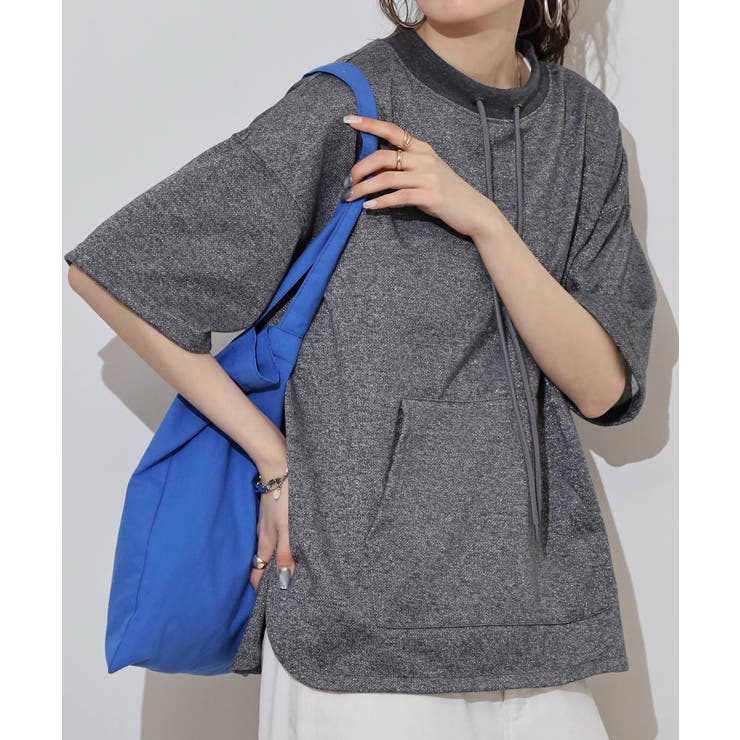 ラメ混裏毛デザインラウンドヘムオーバーサイズトップス | JungleJalopy | 詳細画像6 