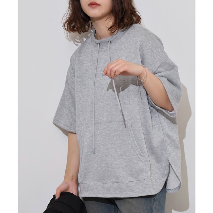 ラメ混裏毛デザインラウンドヘムオーバーサイズトップス | JungleJalopy | 詳細画像8 